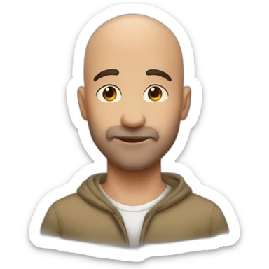 Handsome bald men interracial kiss sticker