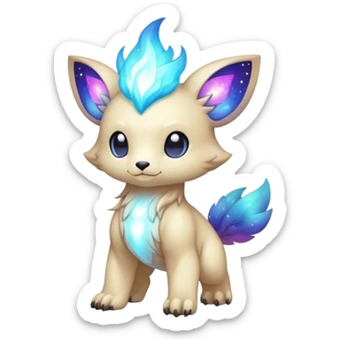 Cute cool colorful nebula fantasy animal hybrid Fakemon full body sticker