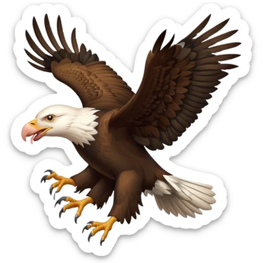 A regal flying bald eagle stealing a pig and bacon  sticker