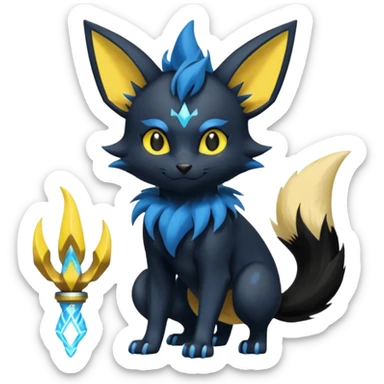 Eeveelution-Meowster-Luxray-Luxio-fusion-hybrid-animal-Fakémon-Pokémon-creature sticker