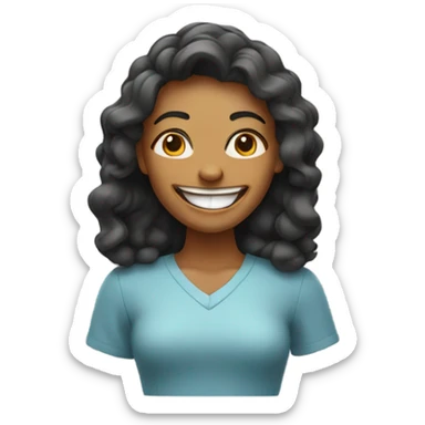 Woman with big front teeth sticker