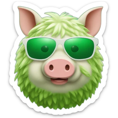 green piggyban with sunglasses sticker
