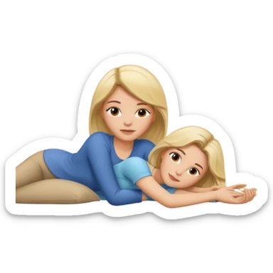 naked lying down blonde brunette wife sticker