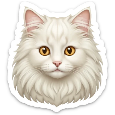 Cute white norwegian forest cat with a fluffy mane sticker