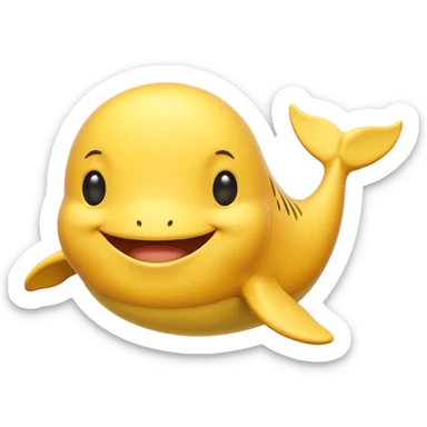 Yellow whale, same as the existing whale emoji but with yellow coloring. sticker