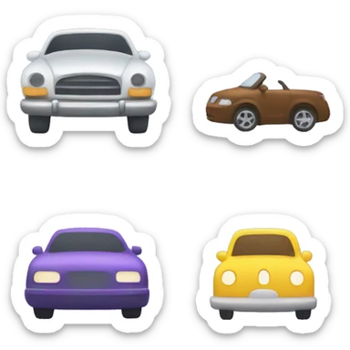 an icon of a car and a search icon and an ai icon sticker