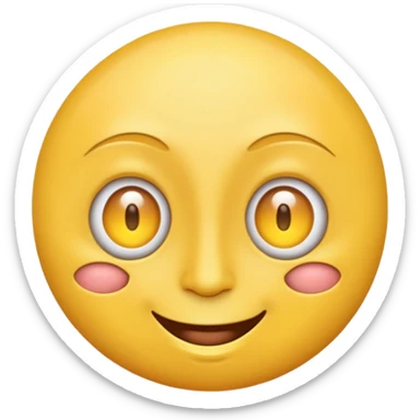 Emoji face with a third eye in it's forehead sticker
