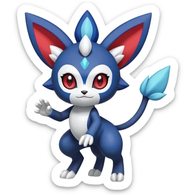 Meloetta-Weavile-Meowstic-Pokémon-Fakémon-fusion-hybrid-creature sticker