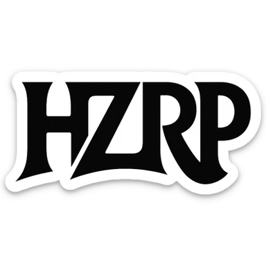 letters HZRP as a logo in a unique and creative style sticker
