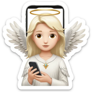 angel with an iPhone sticker