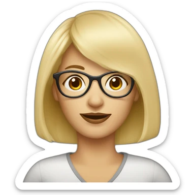 femme 50 ans blonde avec frange à lunette sticker