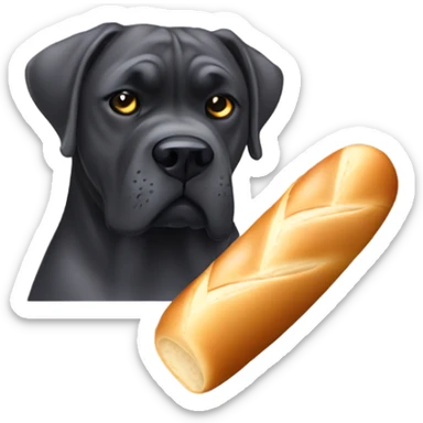 Cane corso dog eating baguette  sticker