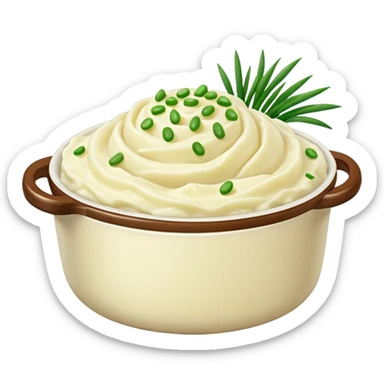 Mashed potatoes with chopped chives sticker