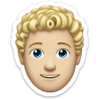 3/4 profile light curl blonde 30yo man blue eyed pale skin sticker