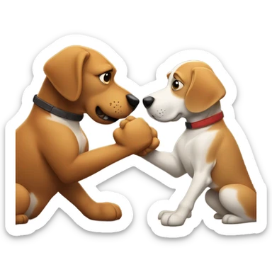 Dog Armwrestling  sticker