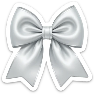 white bow slightly tilted sticker