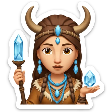 woman shaman, ice age sticker