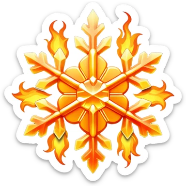 fiery snowflake sticker