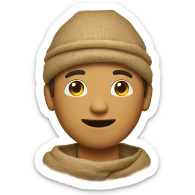 Guy wearing a burlap sack  sticker