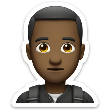 pouty face with peace fingers sticker