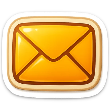 cartoon style sticker of a single envelope mail symbol, simple and clear, no text sticker