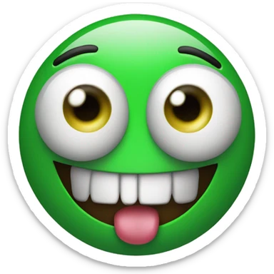 a green smiley shoked with big round eyes and mouth wide open sticker