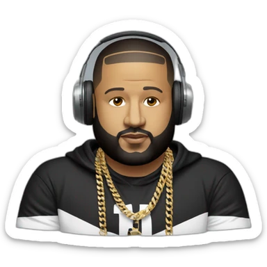 DJ Khaled with headset on sticker