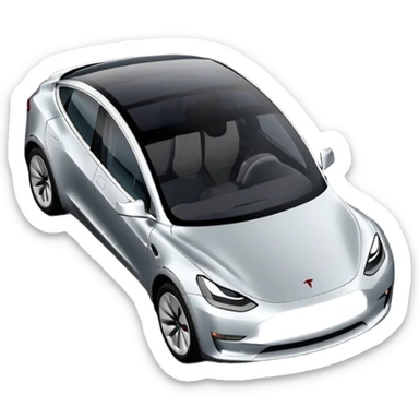 A Tesla Model Y parallel parking at a curb, from above sticker