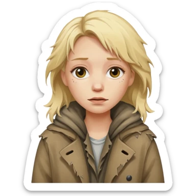 a homeless blonde woman sticker