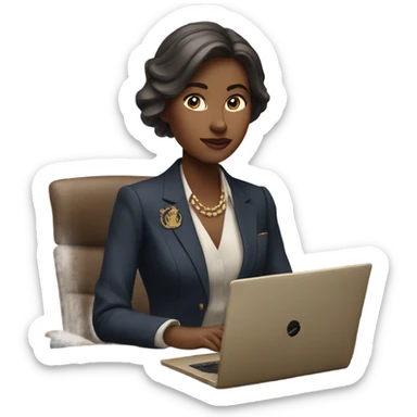 Ralph lauren women working at desk sticker