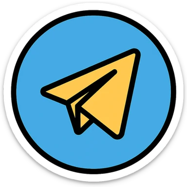 telegram logo icon in color outline style sticker