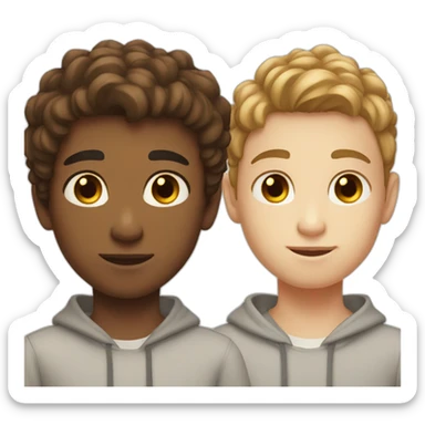 Boy with light brown hair and short 13 year old boy with brown eyes and white skin color sticker