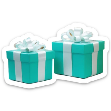 Tiffany blue Christmas gifts under a white Christmas tree  sticker