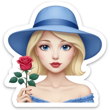 Cinematic Realistic Sleeping Beauty (Aurora) Portrait, with porcelain-like skin featuring a natural rosy flush, illuminated by soft lighting that highlights the gentle contours of her face. Her golden blonde hair flows in soft, detailed waves with subtle highlights that shimmer in the light. Her deep violet-blue eyes radiate warmth and innocence, framed by arched brows and long lashes. With a soft, serene smile, she holds a delicate rose gently in one hand, her other hand resting lightly by her side. She is dressed in her classic pink gown, the fabric rich in texture with delicate folds that catch the light. A golden crown rests atop her head, gleaming with royal refinement. The portrait captures a soft, glowing aura, blending realism with an ethereal sense of beauty and timeless enchantment. sticker