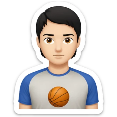 mach mir einen aus dem gym mit schwarzen haaren und sport tshirt sticker