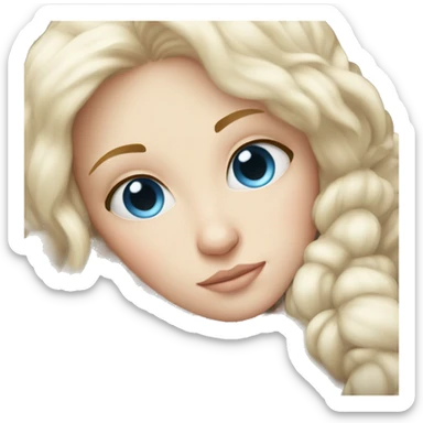 Pretty blue eyed white girl napping sticker