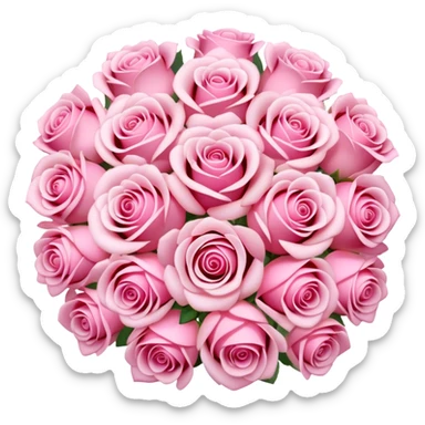 pink rose bouquet  sticker