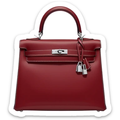 hermes kelly bag dark red silver hardware sticker