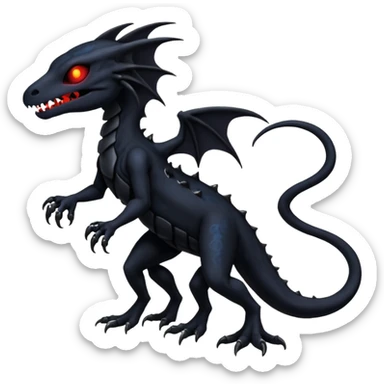 Nebulae Evil Gothic Spooky Salandit-Duskull-Noibat-Fakémon-hybrid-creature (full body)  sticker