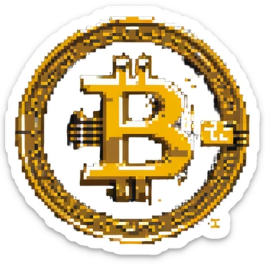Bitcoin gold coin with B symbol sticker