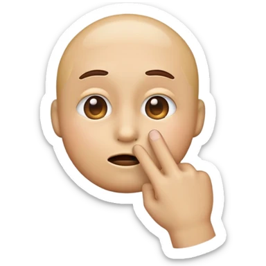 An emoji with a finger over its mouth, expressing silence or asking to keep a secret, with a soft and neutral background. sticker