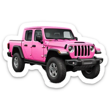Realistic pink Jeep Gladiator truck. sticker