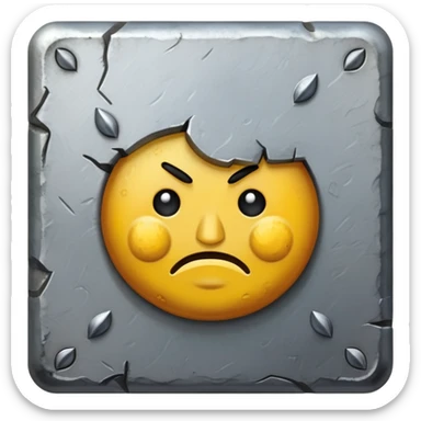 small, fat wall nail that looks hammered with an expressive face sticker