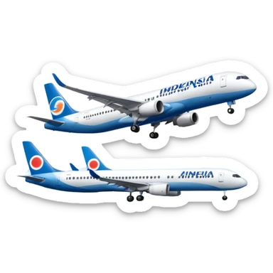 Indonesia airlines take off in airport sticker