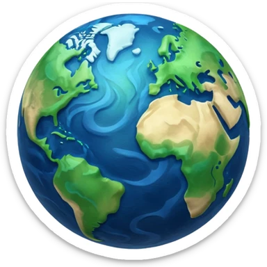 Waving earth sticker