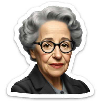 portrait of old hannah arendt sticker
