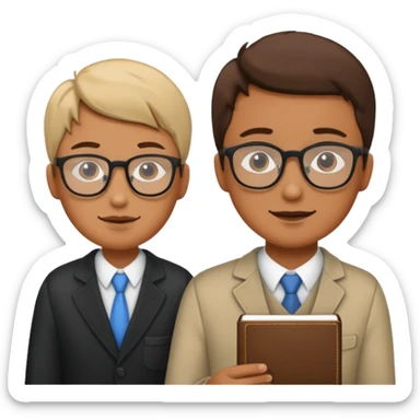 una persona dando asesoria a un estudiante sticker