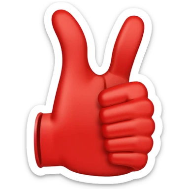 crea un dedo de like en color rojo al centro debe ir la frase "caja cusco" en color blanco sticker