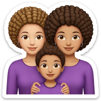 Two brown girls and a mom all short afro sticker