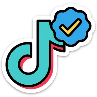 TikTok verified icon, clean, recognizable, suitable for social media sticker